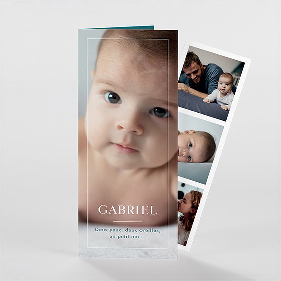 Faire-part naissance son petit portrait photomaton