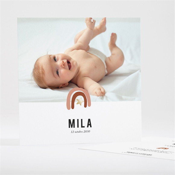 Faire-part naissance Arc en ciel dorure réf.N351323
