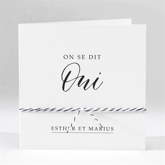 Faire-part mariage Liés pour toujours carré plié réf.N451322
