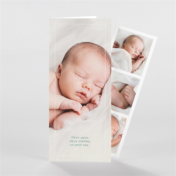 Faire-part naissance tendre signature photomaton