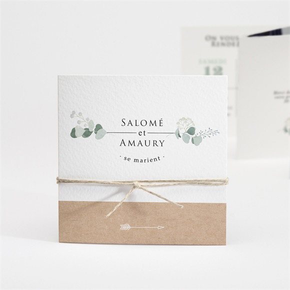 Faire-part mariage Bonheur accordéon réf.N83191