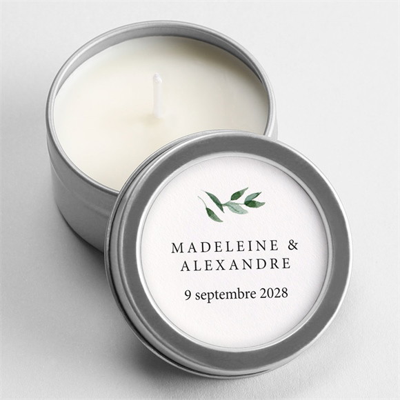 Bougie mariage A l'ombre de l'olivier Argent réf.N3601190