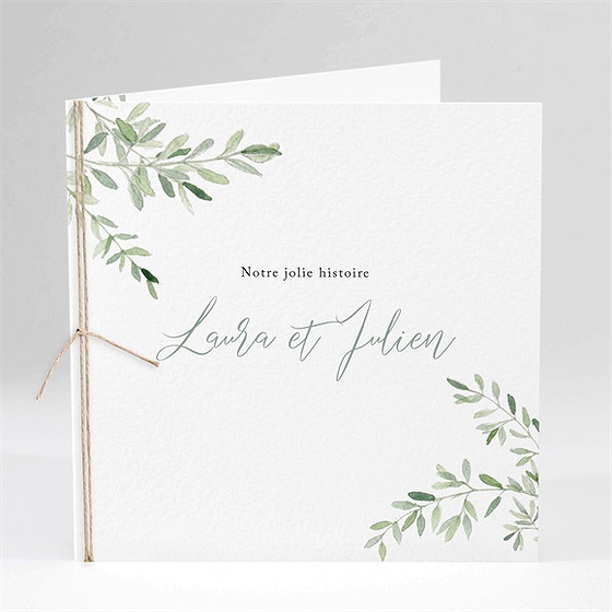 Faire-part mariage le fil de notre histoire plié