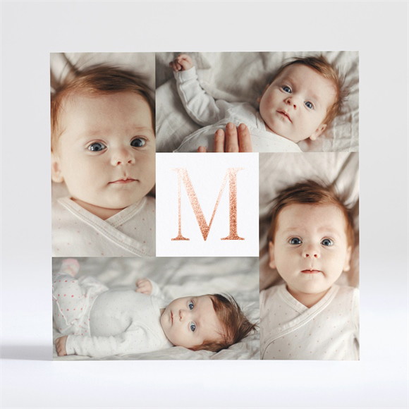 Faire-part naissance Végétation copper dorure réf.N351318