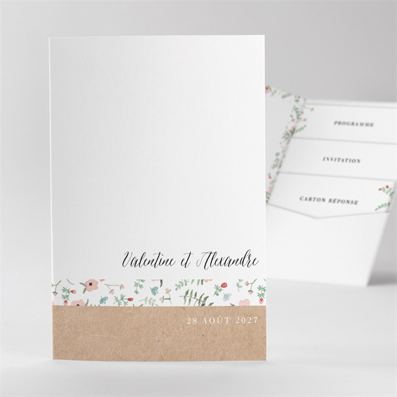 Faire-part mariage Fraicheur d'été pocketfold réf.N84119