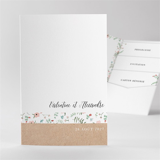 Faire-part mariage fraicheur d'été pocketfold