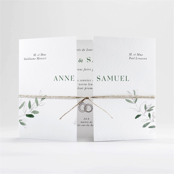 Faire-part mariage La Belle Histoire 2 volets réf.N701105