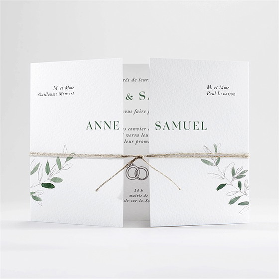 Faire-part mariage la belle histoire 2 volets
