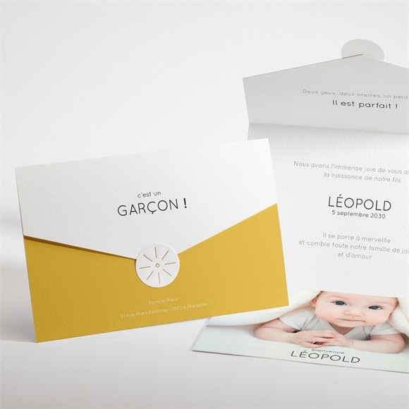 Faire-part naissance Tendre Silhouette enveloppe réf.N97153