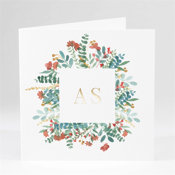 Faire-part mariage Notre promesse initial dorure réf.N46167