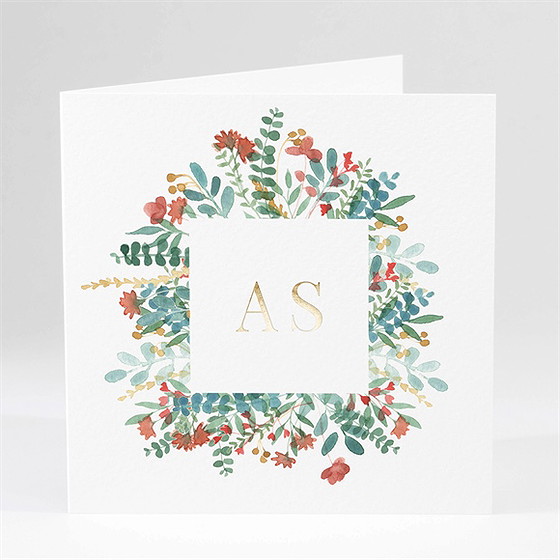 Faire-part mariage notre promesse initial dorure