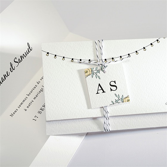 Faire-part mariage guinguette pochette