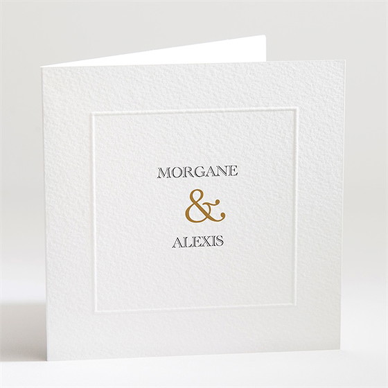 Faire-part mariage lettre moderne gaufrage