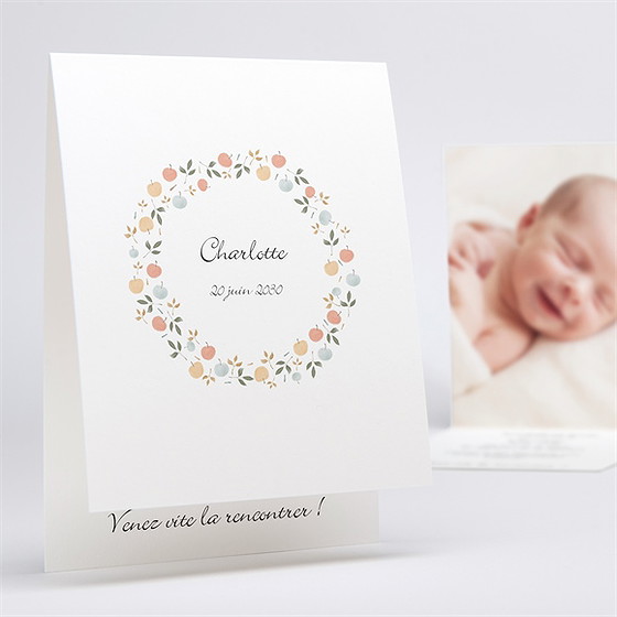 Faire-part naissance petit mot d'amour carte pliée