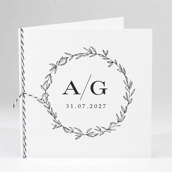 Faire-part mariage Douce harmonie carré plié réf.N451336