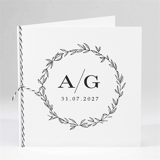 Faire-part mariage douce harmonie carré plié