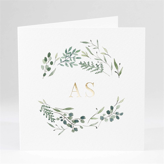 Faire-part mariage bouquet provençal carré plié