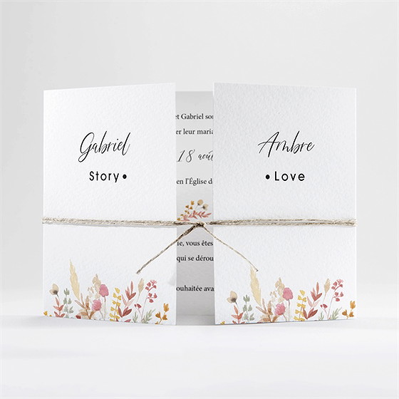 Faire-part mariage incandescent 2 volets