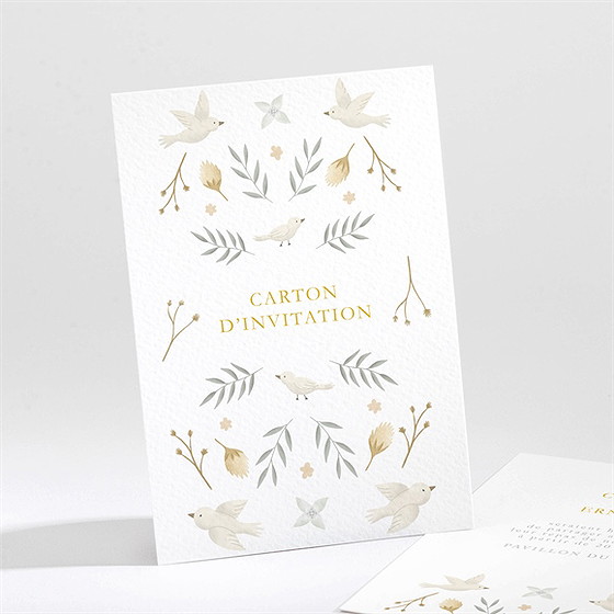 Carton d'invitation mariage céleste