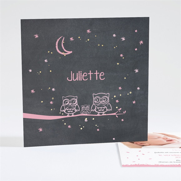 Faire-part naissance Elle est si Chouette! Dorure réf.N351331