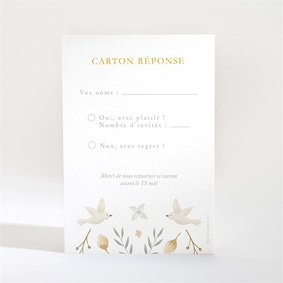 Carton réponse mariage céleste
