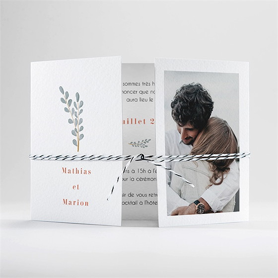 Faire-part mariage fusion 2 volets
