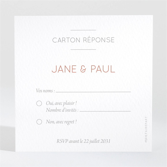 Carton réponse mariage Son Eclat réf.N3001901