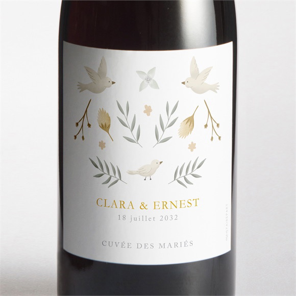Etiquette de bouteille mariage Céleste réf.N3001902