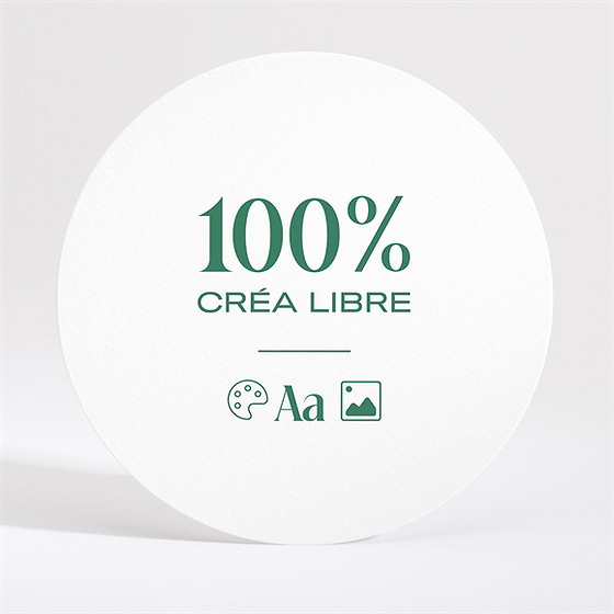 Faire-part mariage un rond vierge recto simple