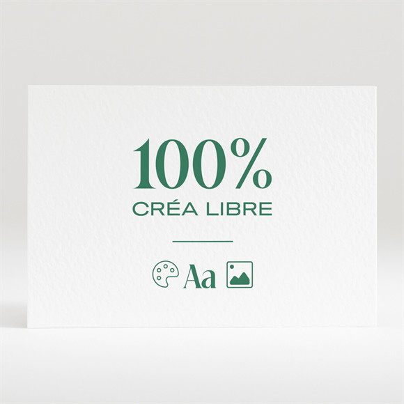 Carton d'invitation mariage Création vierge pliée réf.N120162