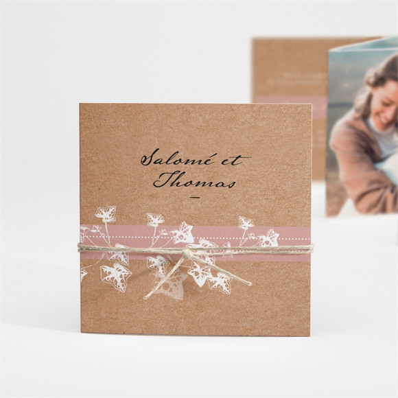 Faire-part mariage Lierre grimpant accordéon réf.N831107