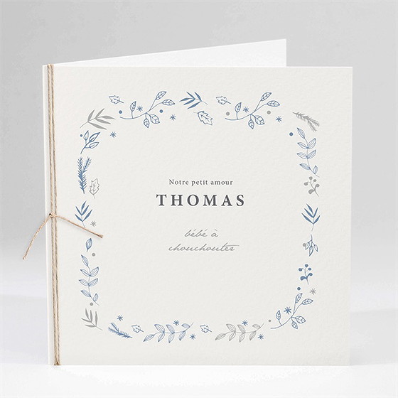 Faire-part naissance tendre poésie carré plié
