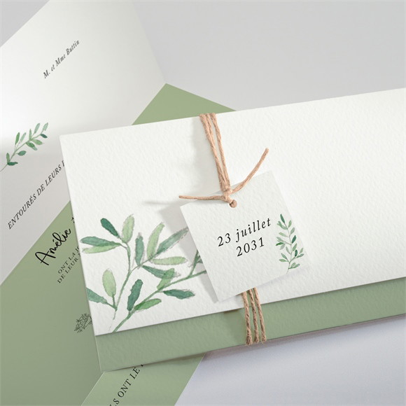 Faire-part mariage Sous les Oliviers pochette réf.N94146
