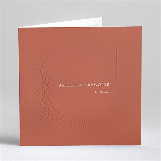 Faire-part mariage jolie esquisse gaufrage