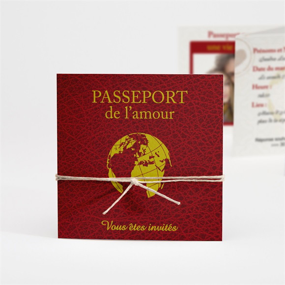 Faire-part mariage Passeport de l'Amour Accordéon réf.N831100