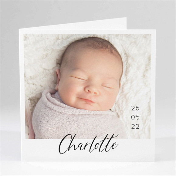 Faire-part naissance Mon petit Pola carré plié réf.N451333