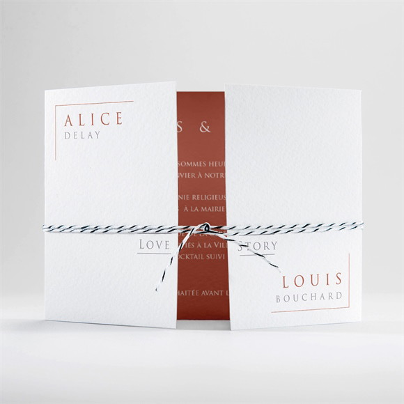 Faire-part mariage Love bracelet 2 volets réf.N701116