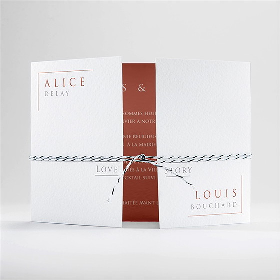 Faire-part mariage love bracelet 2 volets