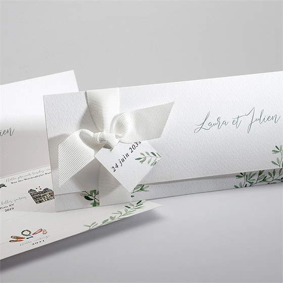 Faire-part mariage le fil d'une histoire pochette