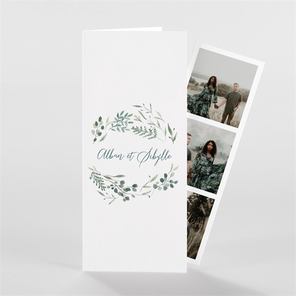 Faire-part mariage Bouquet provençal Photomaton réf.N98146