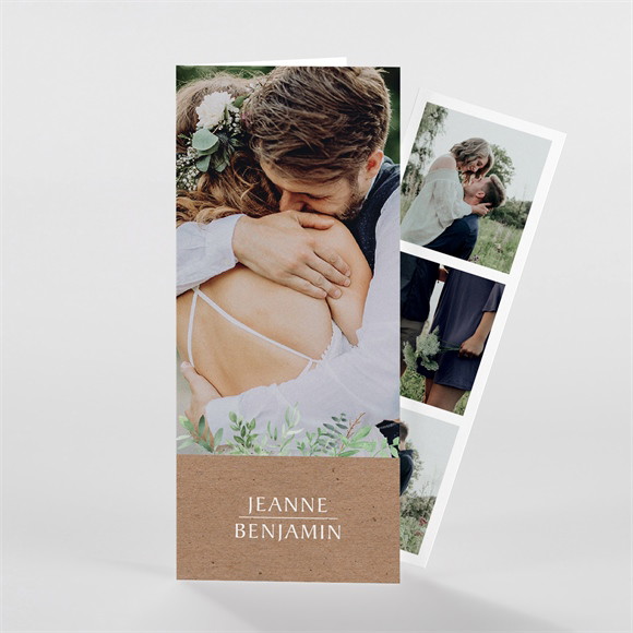 Faire-part mariage Nature chic Photomaton réf.N98149