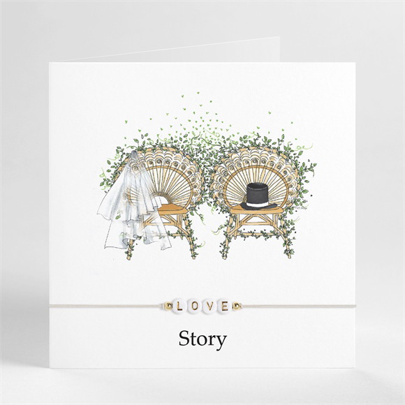 Faire-part mariage Fusion Champêtre bracelet réf.N451346