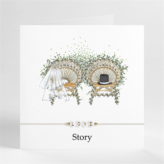 Faire-part mariage fusion champêtre bracelet