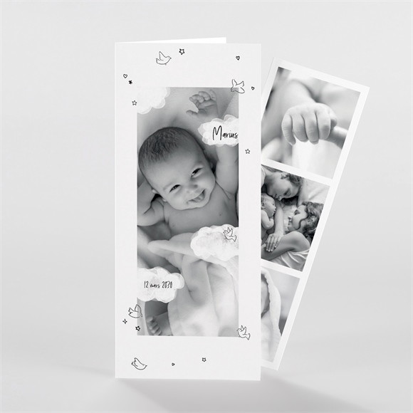 Faire-part naissance Dans la Lune photomaton réf.N98151