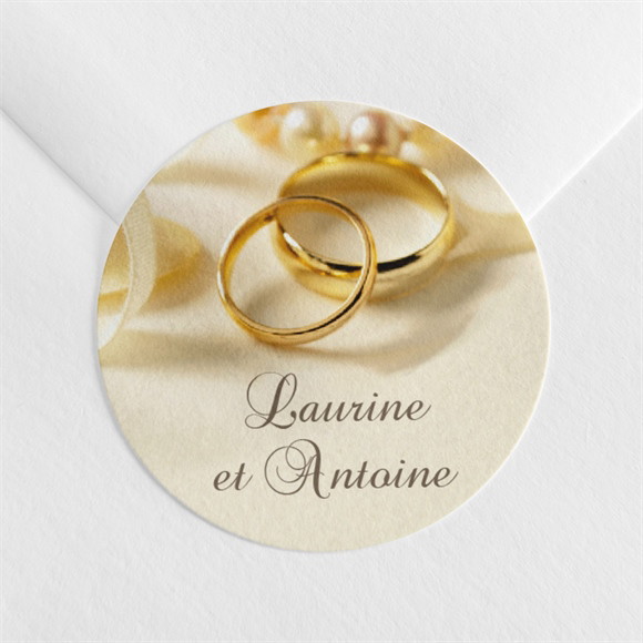 Sticker mariage Alliances fond crème réf.N3601213