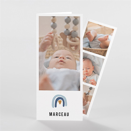 Faire-part naissance etincellant photomaton