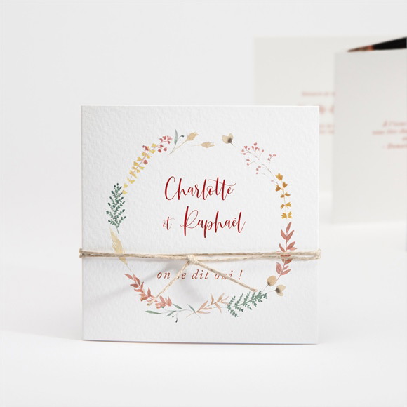 Faire-part mariage Terre de Feu accordéon réf.N831110