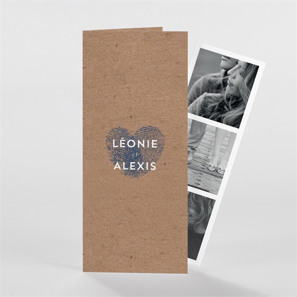 Faire-part mariage Uniques Empreintes Photomaton réf.N98162