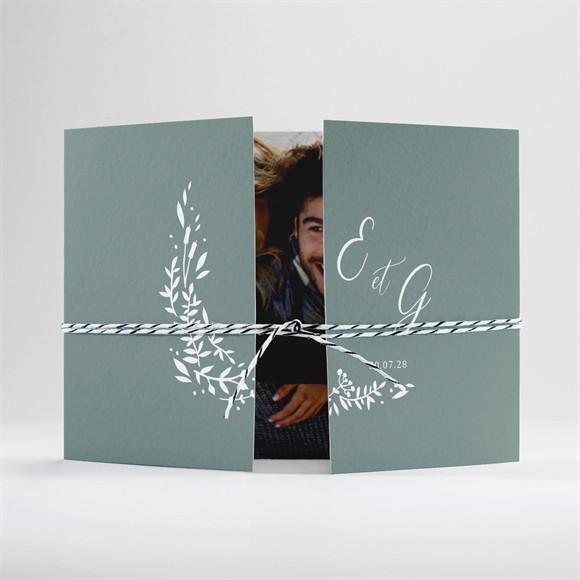 Faire-part mariage Elégante Poésie 2 volets réf.N701119