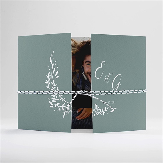 Faire-part mariage elégante poésie 2 volets